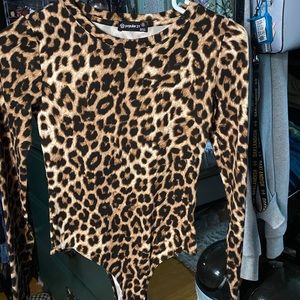 Leopard Print one piece bodysuit